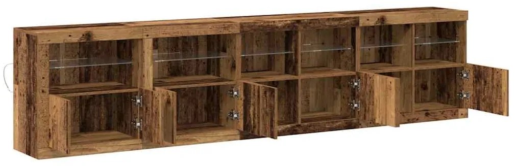 vidaXL Πλαϊνό γραφείο Παλαιό ξύλο 283 x 37 x 67 εκ Επεξεργασμένο ξύλο
