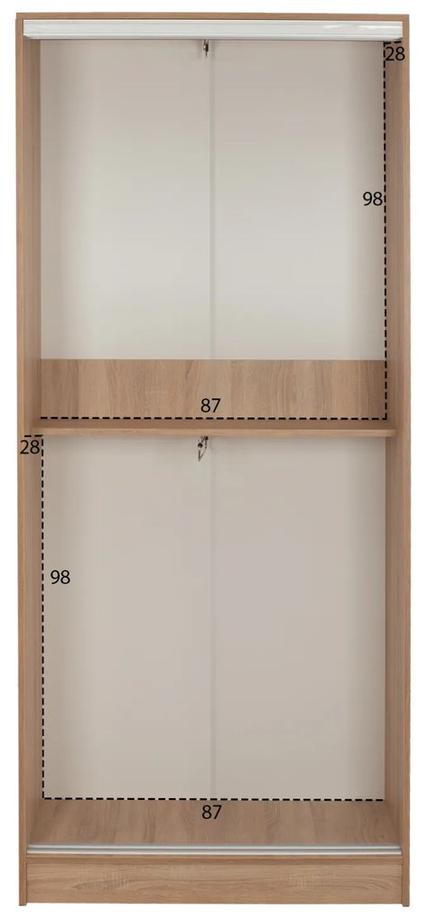 ΝΤΟΥΛΑΠΑ ΣΥΡΟΜΕΝΗ ADLER ΜΕΛΑΜΙΝΗΣ 90x45x210Yεκ. SONAMA OAK 2ΦΥΛΛΗ HM2436.01