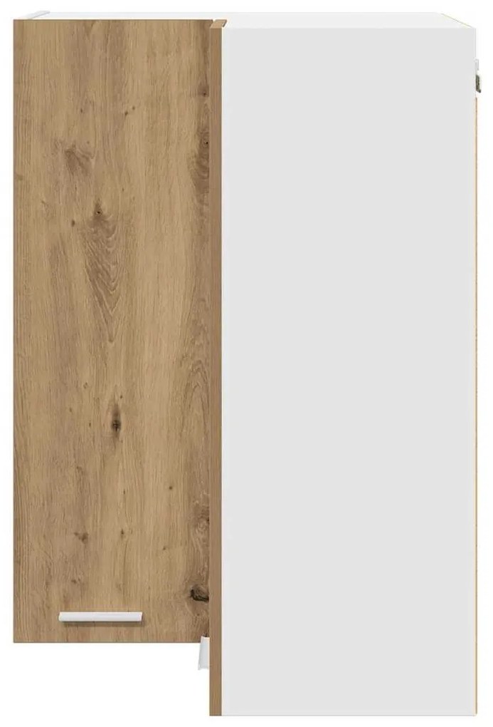 vidaXL Κρεμαστό ντουλάπι Χειροποίητη Δρυς και Λευκό 57 x 57 x 80 εκ.