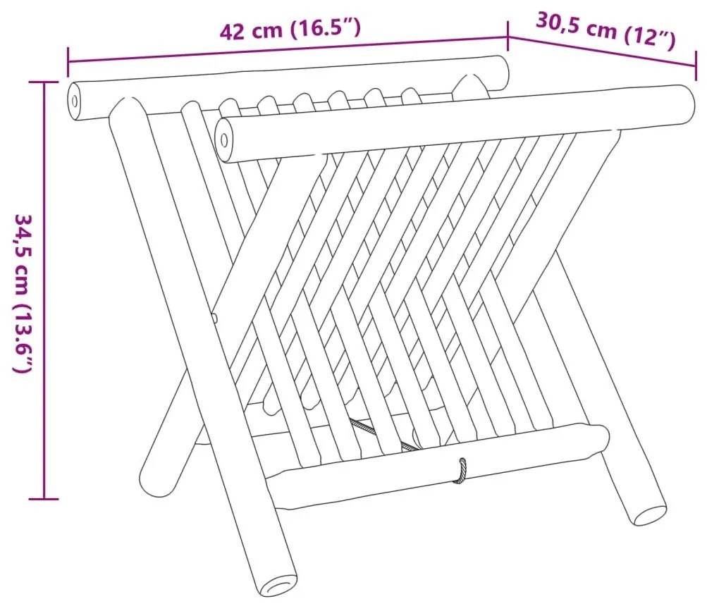 Θήκη Περιοδικών 42 x 30,5 x 34,5 εκ. Μπαμπού - Καφέ