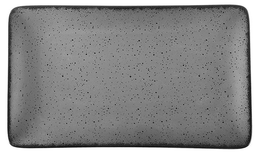 Πιατέλα Ορθογώνια Πορσελάνινη Terra Grey 21x10.5cm - Estia