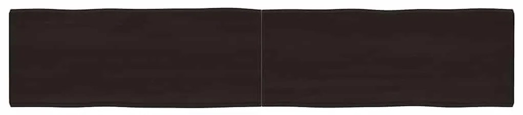 vidaXL Επιφ Τραπεζιού Αν Καφέ 200x40x(2-4)εκ.Ακατέργ. Μασίφ Ξύλο Δρυός