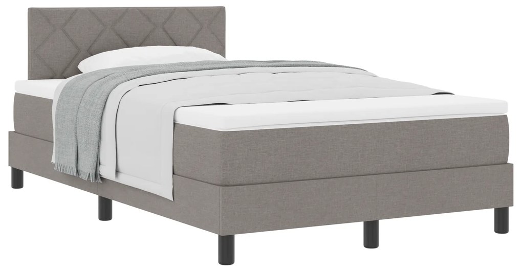 vidaXL Κρεβάτι Κουτί με Στρώμα Ταπέ 120x200 cm Υφασμάτινο