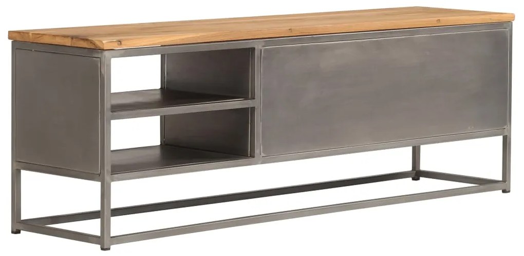vidaXL Έπιπλο Τηλεόρασης 120x30x40 εκ. Ανακυκλωμένο Ξύλο Teak &amp; Ατσάλι