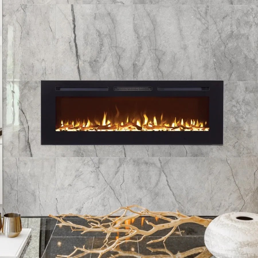 RECESSED ELECTRIC FIREPLACE LIVING FIRE 127cm X 12cm iLektro 1270 Landscape SLIMLINE 50 FP-SL50-0071