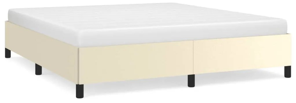vidaXL Πλαίσιο Κρεβατιού Κρεμ 180x200 εκ. από Συνθετικό Δέρμα