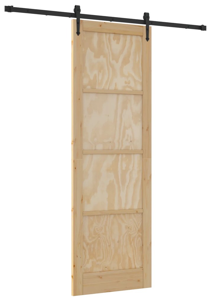 vidaXL Συρόμενη Πόρτα με Σετ Εξαρτημάτων 78x232 cm Μασίφ Ξύλο Πεύκου