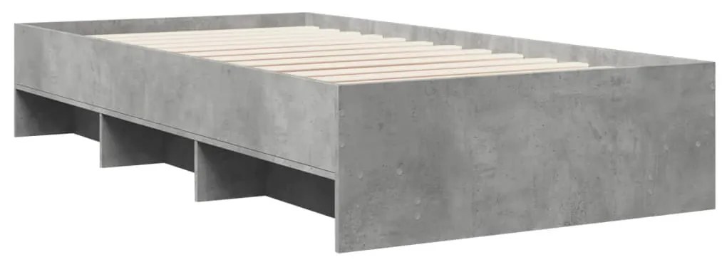 vidaXL Πλαίσιο Κρεβατιού Γκρι Σκυροδέματος 75 x 190 εκ. Επεξεργ. Ξύλο