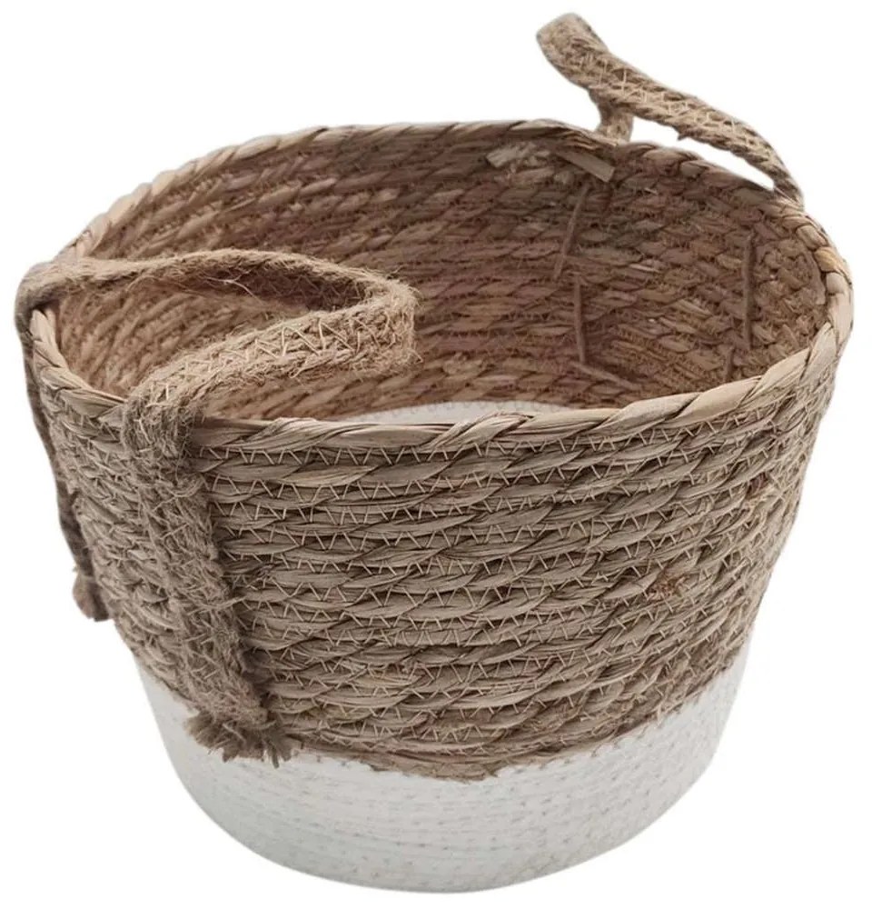 Καλάθι Με Βάση 00.06.61188 25x20-27cm Ψάθινο White Mat