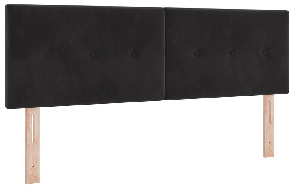vidaXL Κρεβάτι Box Spring με Ματράκι μαύρο 140x200 εκ. Βελούδο