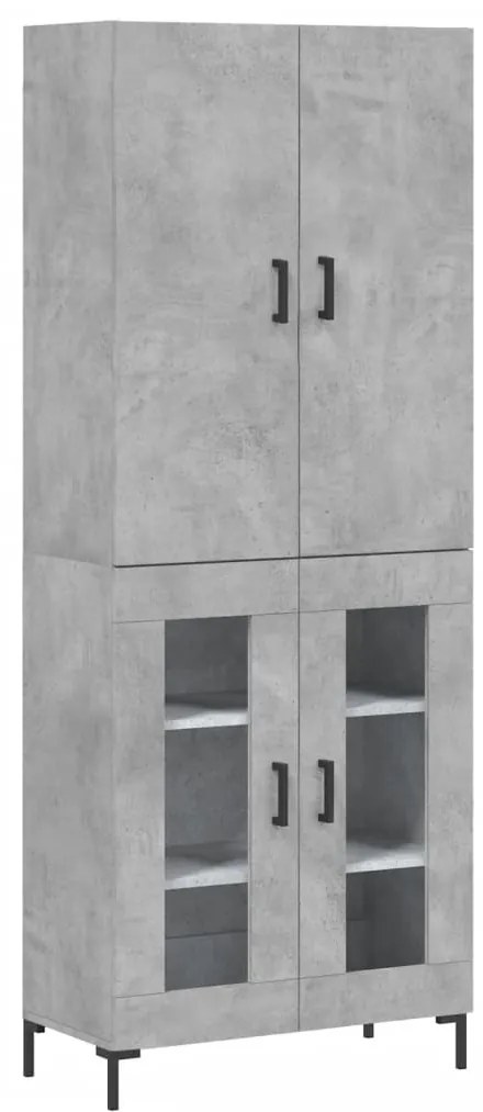 vidaXL Ντουλάπι Γκρι Σκυροδέματος 69,5x34x180 εκ. Επεξεργασμένο Ξύλο