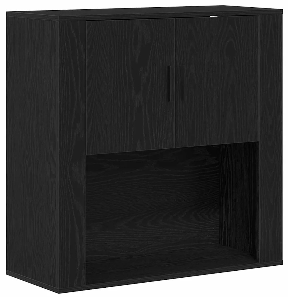 vidaXL Μπουφές Μαύρη δρυς 80 x 33 x 150 εκ Επεξεργασμένο ξύλο