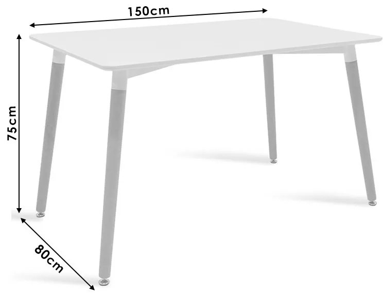 Τραπέζι Natali pakoworld επιφάνεια MDF μαύρο 150x80x75εκ - 127-000142