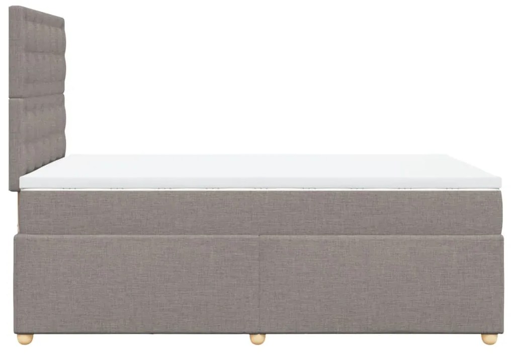 vidaXL Κρεβάτι Boxspring με Στρώμα Taupe 120x190 εκ. Υφασμάτινο