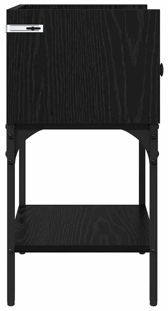 vidaXL Κομοδίνο Μαύρη Οξυά 40 x 29 x 60 εκ Επεξεργασμένο ξύλο