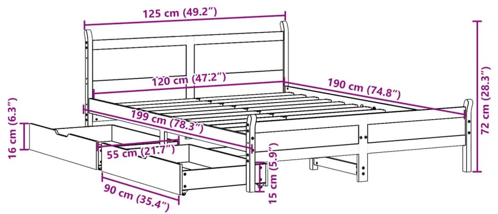 ΣΚΕΛΕΤΟΣ ΚΡΕΒ. ΧΩΡΙΣ ΣΤΡΩΜΑ ΚΑΦΕ ΚΕΡΙΟΥ 120X190 ΕΚ ΜΑΣΙΦ ΠΕΥΚΟ 3309790