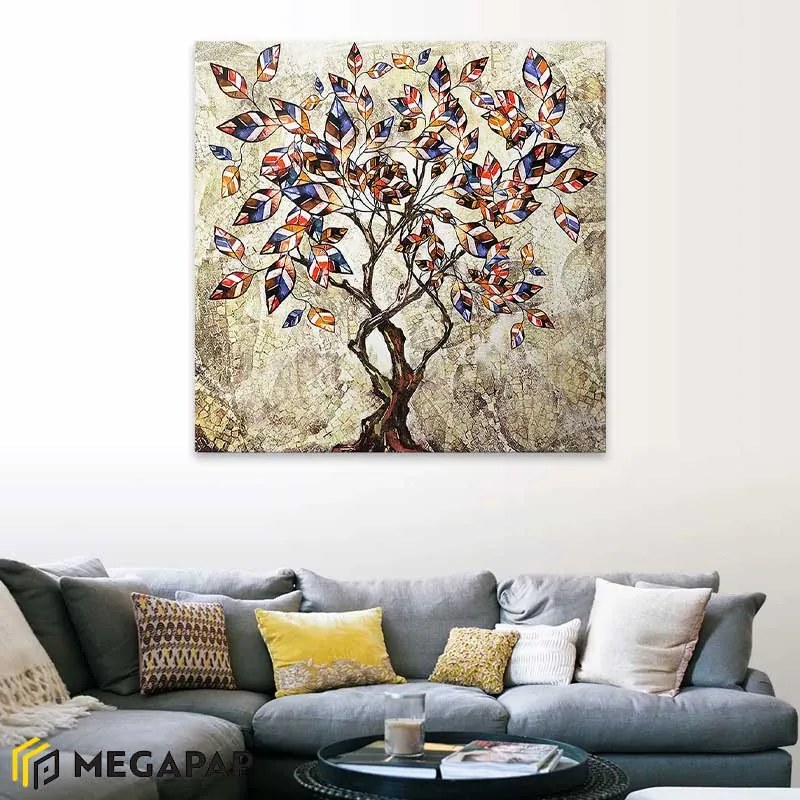 ΠΙΝΑΚΑΣ ΣΕ ΚΑΜΒΑ "TREE AND LEAVES" MEGAPAP ΨΗΦΙΑΚΗΣ ΕΚΤΥΠΩΣΗΣ 100X100X3ΕΚ.