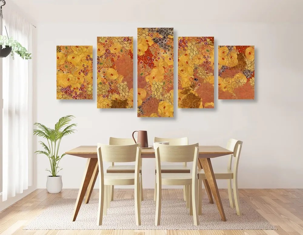 Αφαίρεση εικόνων 5 μερών σε στυλ G. Klimt - 100x50