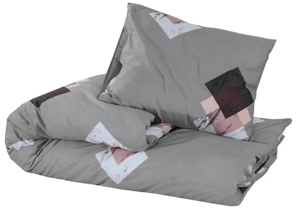 vidaXL Σετ Παπλωματοθήκης Γκρι 200 x 200 εκ. Βαμβακερό