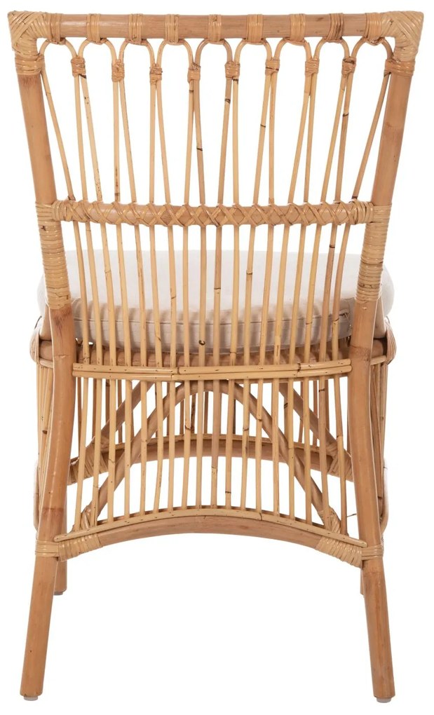 Καρέκλα THALIN Rattan σε Φυσικό και Μαξιλάρι Λευκό 53x58x91Υεκ. 53x58x91 εκ.