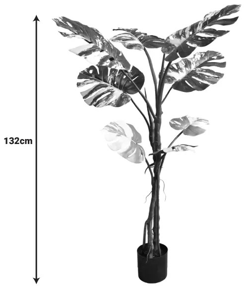 ΔΙΑΚΟΣΜΗΤΙΚΟ ΦΥΤΟ ΣΕ ΓΛΑΣΤΡΑ MONSTERA II INART ΠΡΑΣΙΝΟ PP Υ132ΕΚ