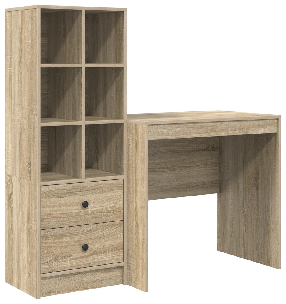 vidaXL Γραφείο με Αποθήκευση Sonoma Oak Επεξεργασμένο Ξύλο