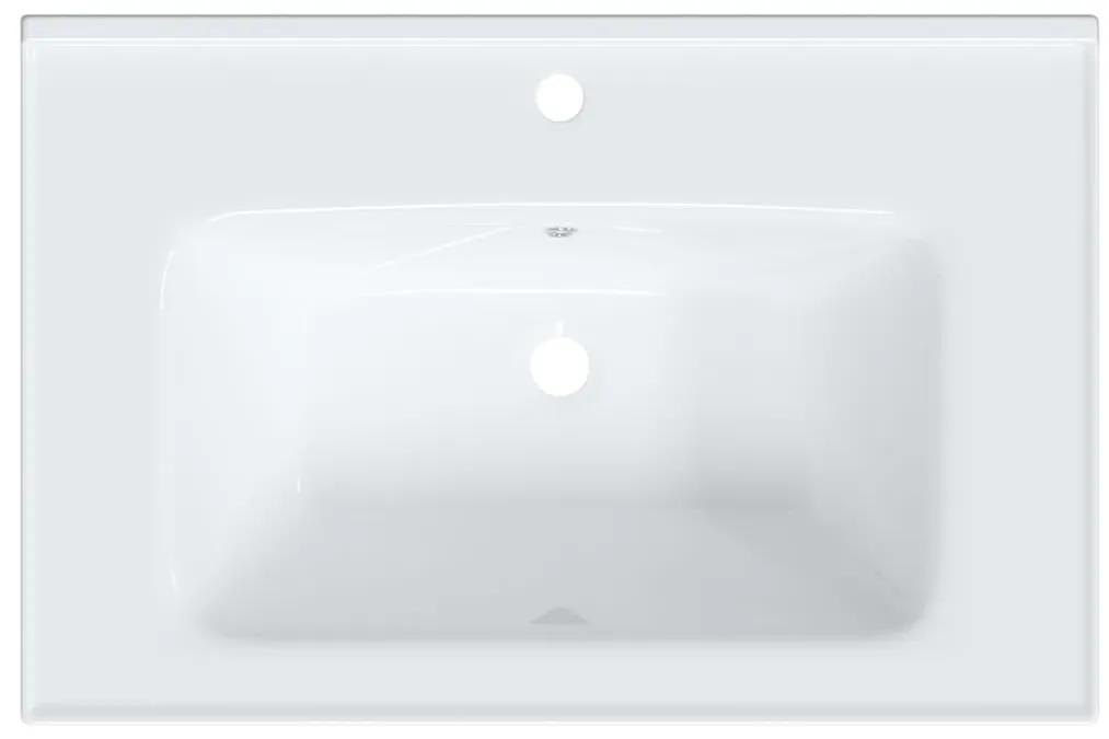 Νιπτήρας Μπάνιου Ορθογώνιος Λευκός 71 x 48 x 19,5 εκ. Κεραμικός - Λευκό