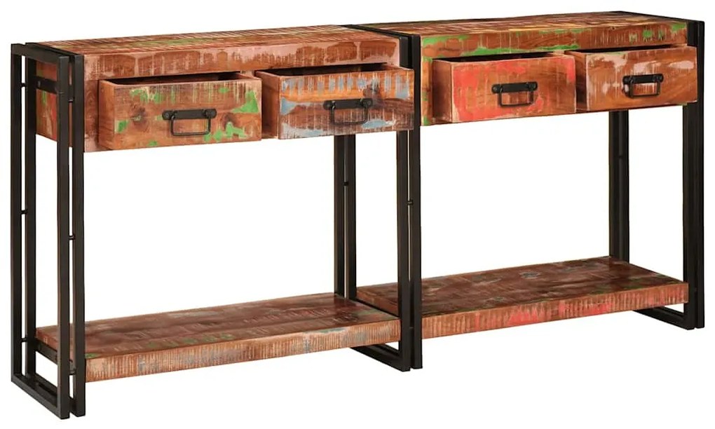 vidaXL Τραπέζι κονσόλας με συρτάρι 2 pcs Πολύχρωμο Επεξεργασμένο ξύλο