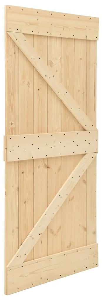 vidaXL Συρόμενη Μεσόπορτα με Μηχανισμό 80 x 210 εκ. Μασίφ Ξύλο Πεύκου