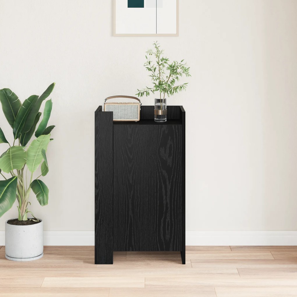 vidaXL Συρταριέρα Μαύρη Βελανιδιά 45x35x75 εκ Επεξεργασμένο Ξύλο