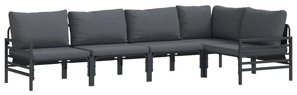 vidaXL Σετ Καναπέ Κήπου 5 pcs Ανθρακί Ατσάλι