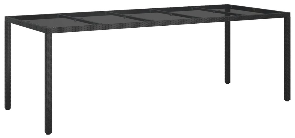 vidaXL Τραπέζι Δείπνου Κήπου Μαύρο 250x100x75 εκ Πολυ Ρατάν