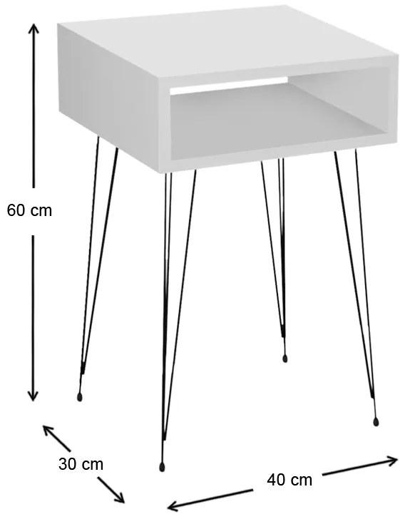 Κομοδίνο μελαμίνης Scott Megapap χρώμα λευκό 40x30x60εκ. - GP041-0053,1 - GP041-0053,1