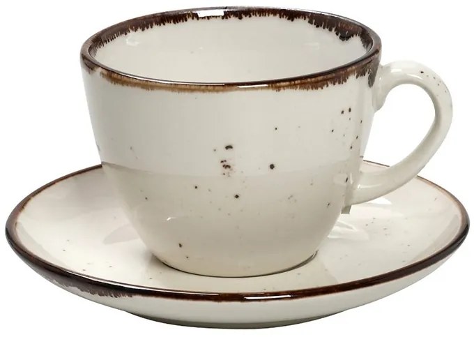 Φλυτζάνι Με Πιατάκι Cappuccino Πορσελάνης 220ml Terra Cream ESPIEL TLK111K6