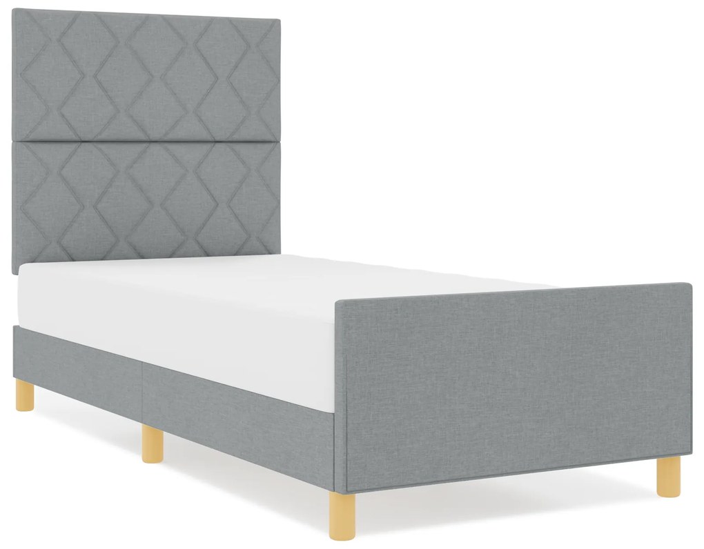 vidaXL Κρεβάτι Ανοιχτό γκρι 100x200 cm Υφασμάτινο