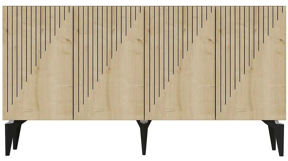 Μπουφές Draw 475OLV1749 150x40x79cm Oak Μοριοσανίδα, Μελαμίνη