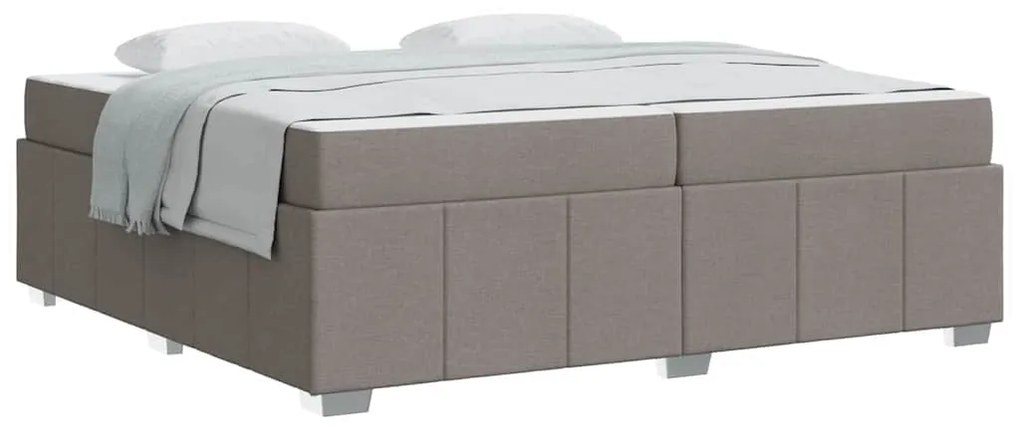 vidaXL Σκελετός Κρεβατιού με στρώμα Taupe 200 x 200 cm ύφασμα