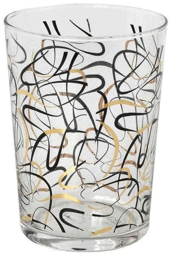 Ποτήρι Νερού Lucia RAB530K6 510ml Γυάλινο Black-Gold Espiel Glass