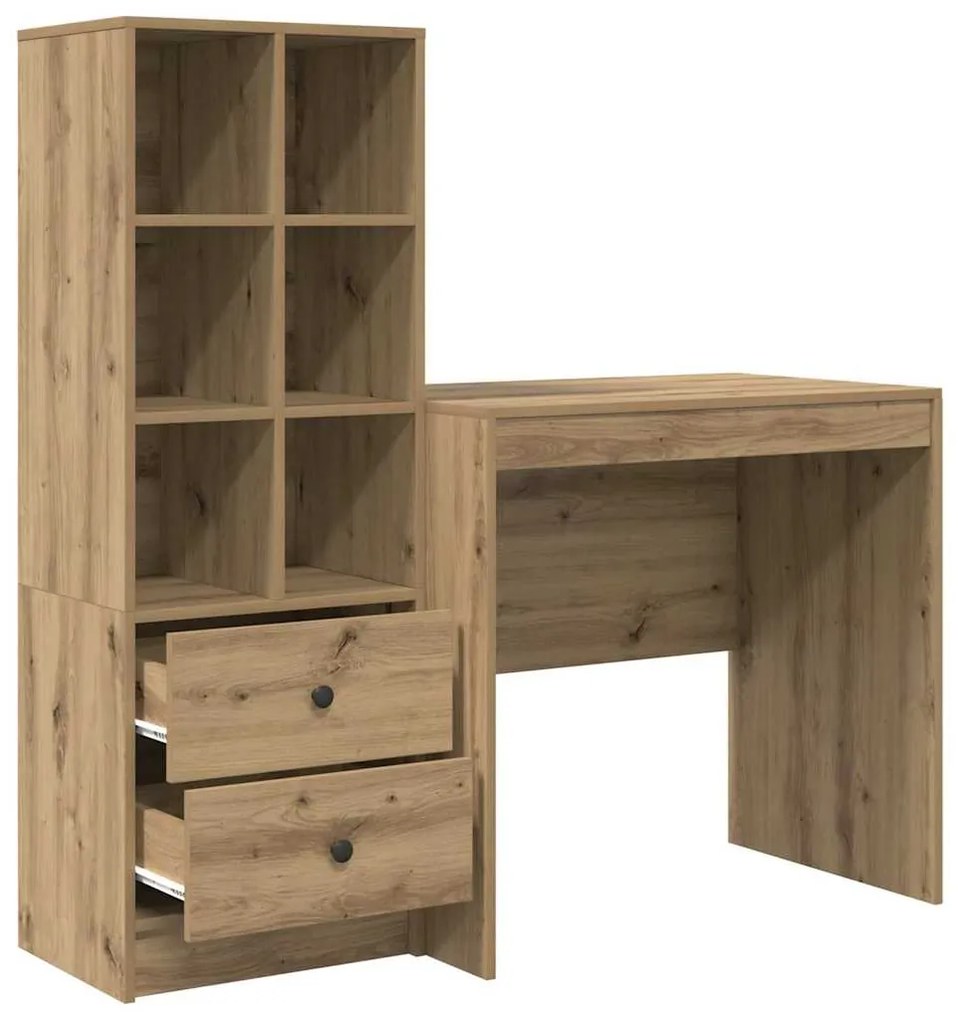 vidaXL Γραφείο με αποθηκευτικό χώρο με συρτάρι 2 pcs artisan δρυς