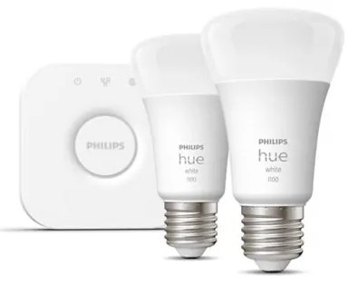 Starter Kit Έξυπνη Λάμπα Led 2xΕ27 9,5W Hue W 929002469201 Philips 929002469201 Λευκό