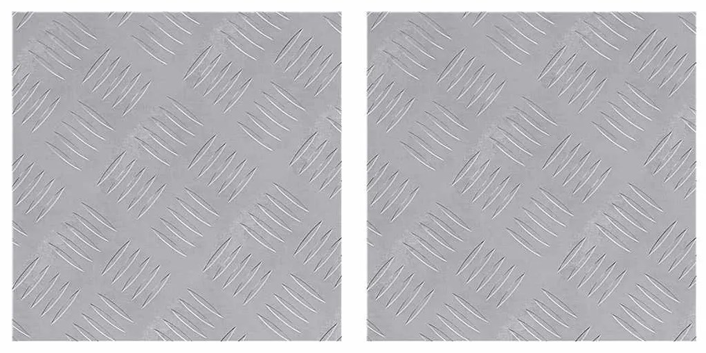 vidaXL Επιφάνειες Καρό 2 pcs Ασημί 30 x 30 cm Αλουμίνιο