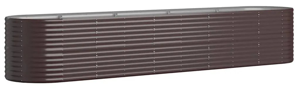vidaXL Ζαρντινιέρα Καφέ 368x80x68 εκ. Γαλβανισμένος χάλυβας