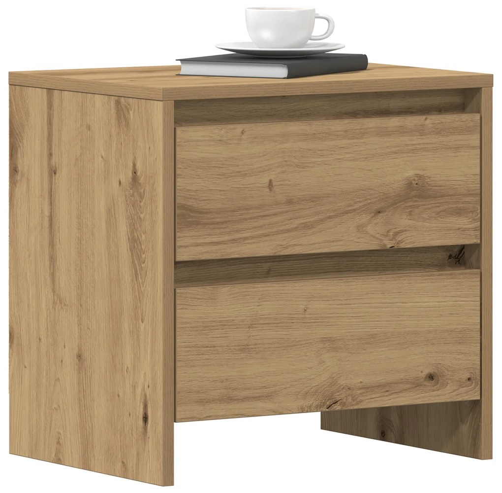 vidaXL Κομοδίνο 2 τεμ Καλλιτεχνική Δρυς 45x34x44,5 εκ Επεξεργασμένο ξύλο