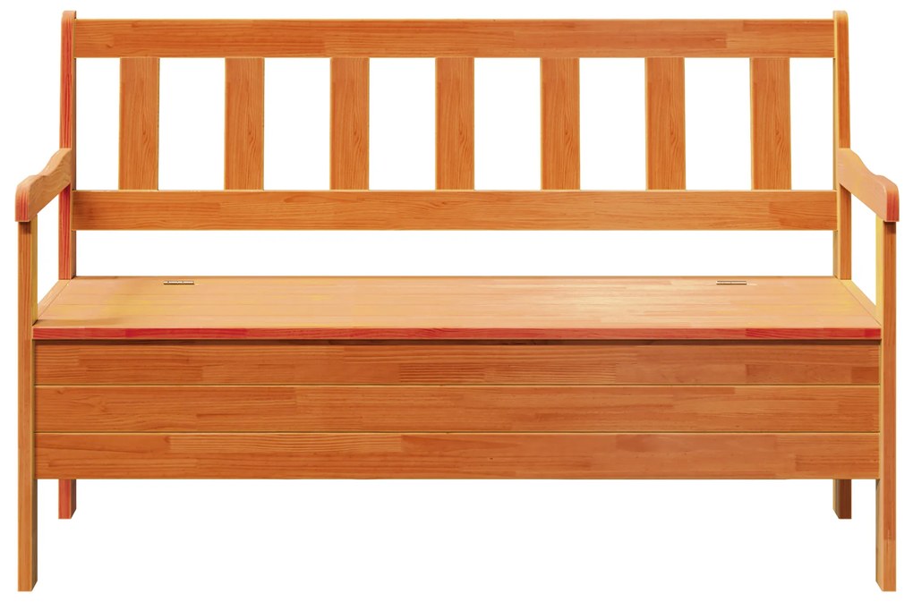 vidaXL Εξωτερικός πάγκος Καφέ 119 x 76 x 44εκ. Μασίφ ξύλο πεύκου