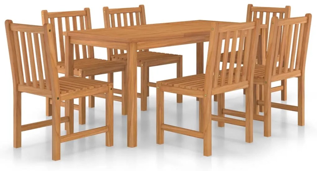 vidaXL Σετ Τραπεζαρίας Κήπου 7 τεμαχίων από Μασίφ Ξύλο Teak 160x80 εκ.