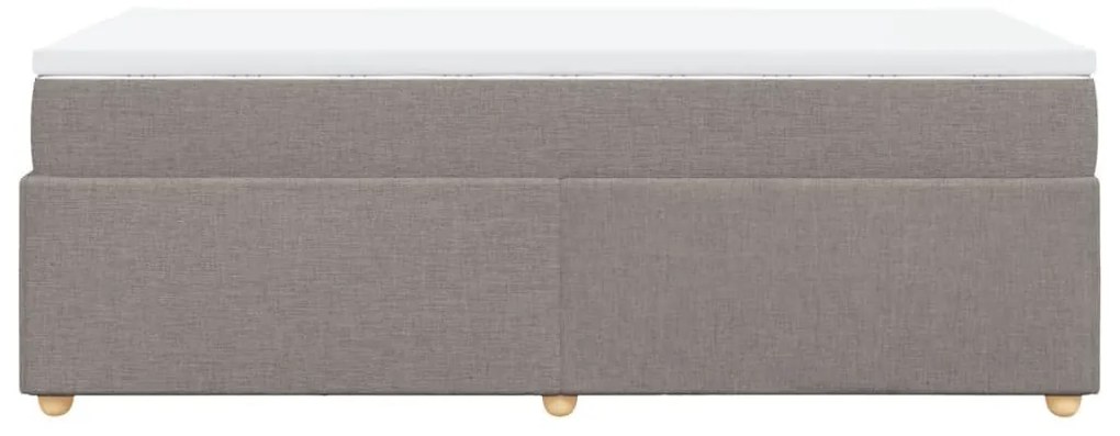 Κρεβάτι Boxspring με Στρώμα Taupe 90x190 εκ.Υφασμάτινο - Μπεζ-Γκρι