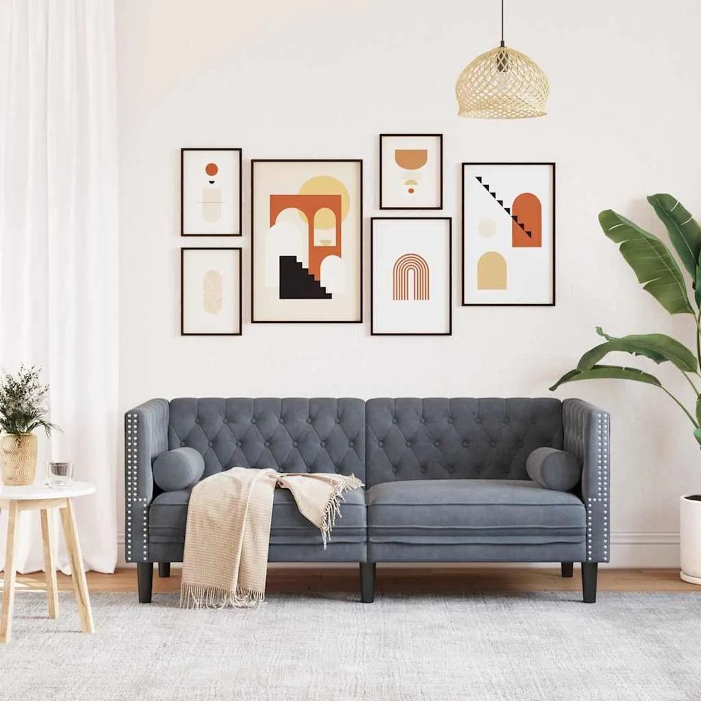 vidaXL Καναπές Σκούρο Γκρι 174 x 74,5 x 70,5 εκ. Βελούδο