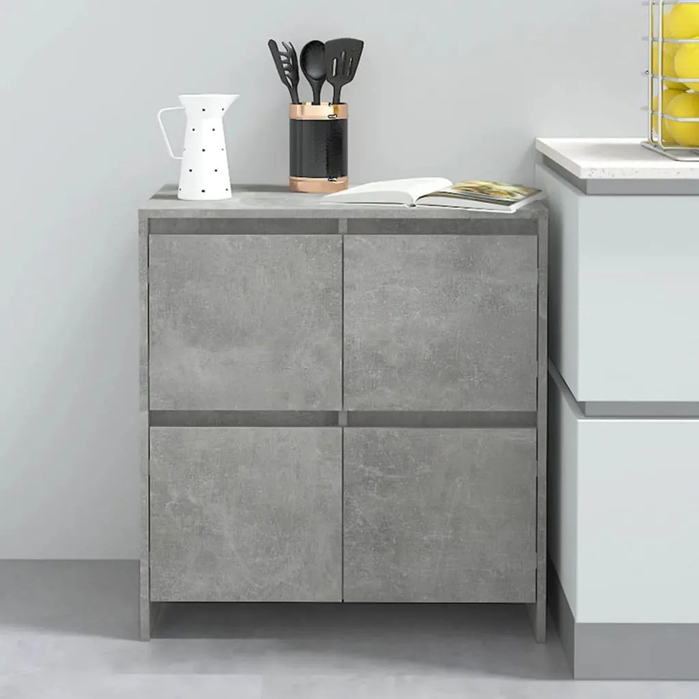 vidaXL Μπουφές Γκρι Σκυροδέματος 70x41x75 εκ. Επεξεργασμένο Ξύλο