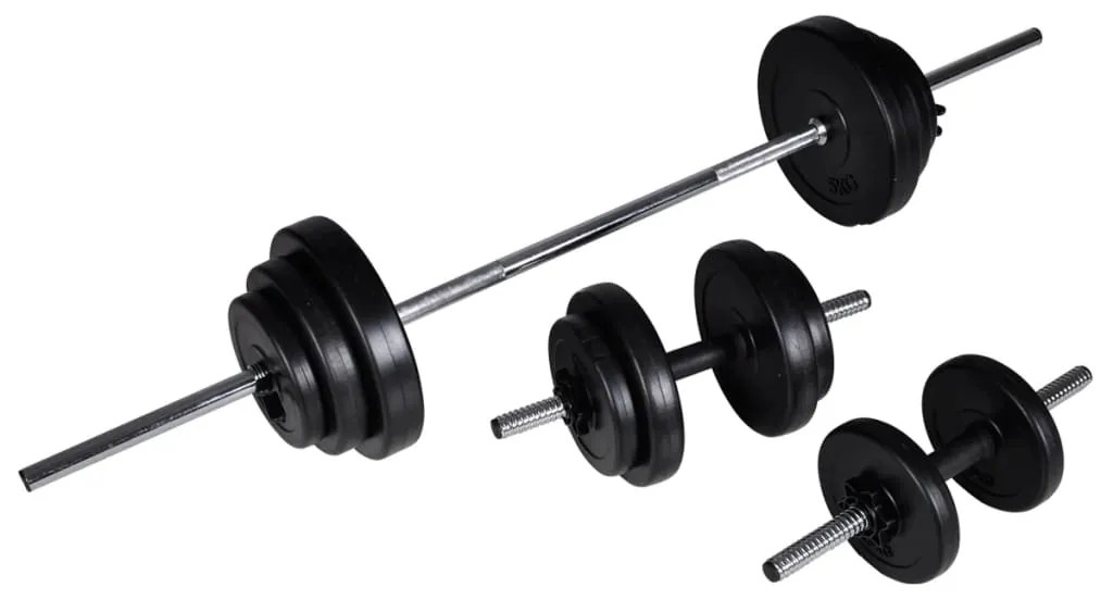 vidaXL Ορθοστάτης Μπάρας/Squat Rack με Σετ Μπάρα και Αλτήρες 30,5 κ.