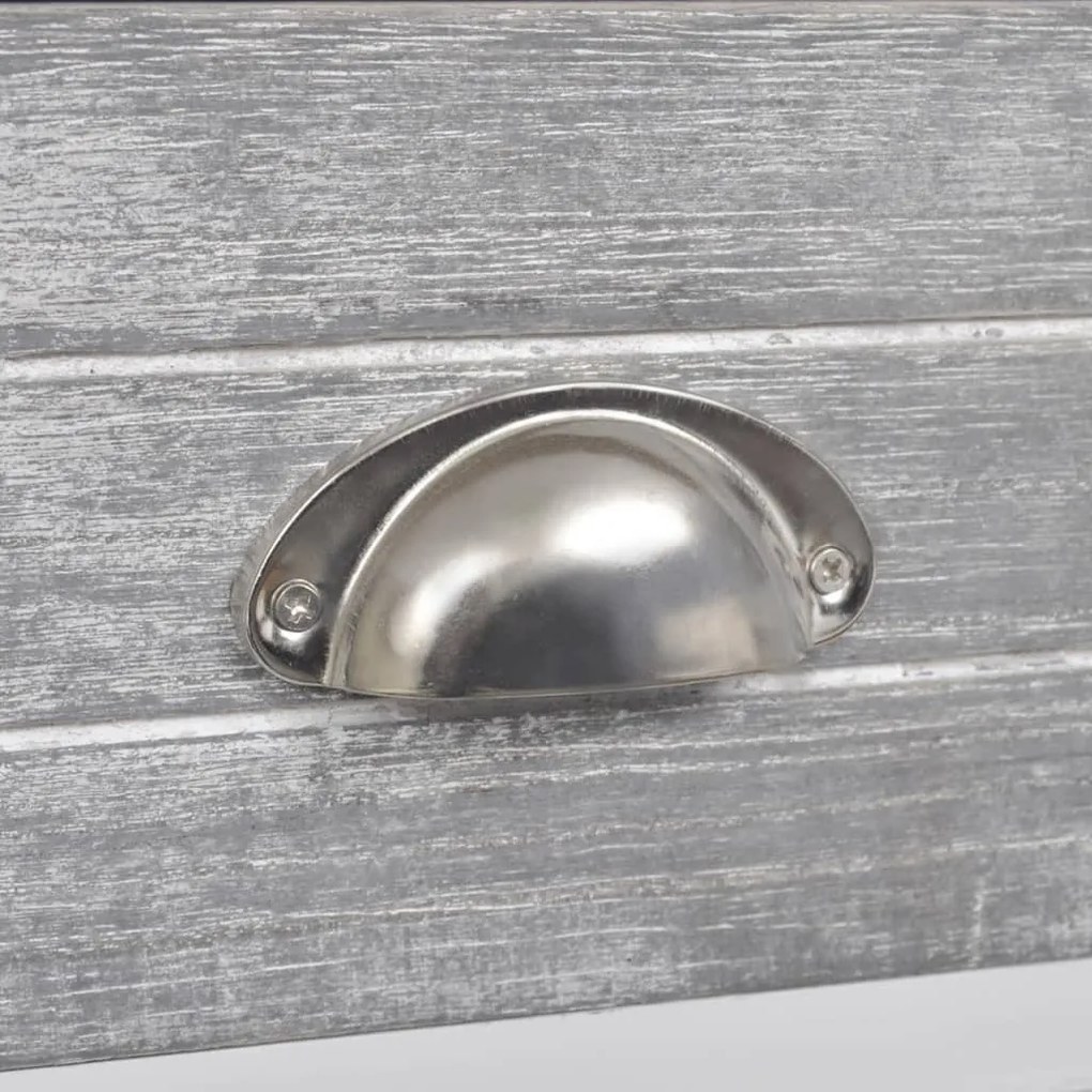 vidaXL Κομοδίνο με 1 Συρτάρι Γκρι / Λευκό